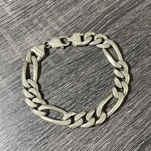 Men's Heavy Sterling Figaro Curb Chain Bracelet